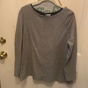 Green and white double cloth long sleeve shirt from Jill